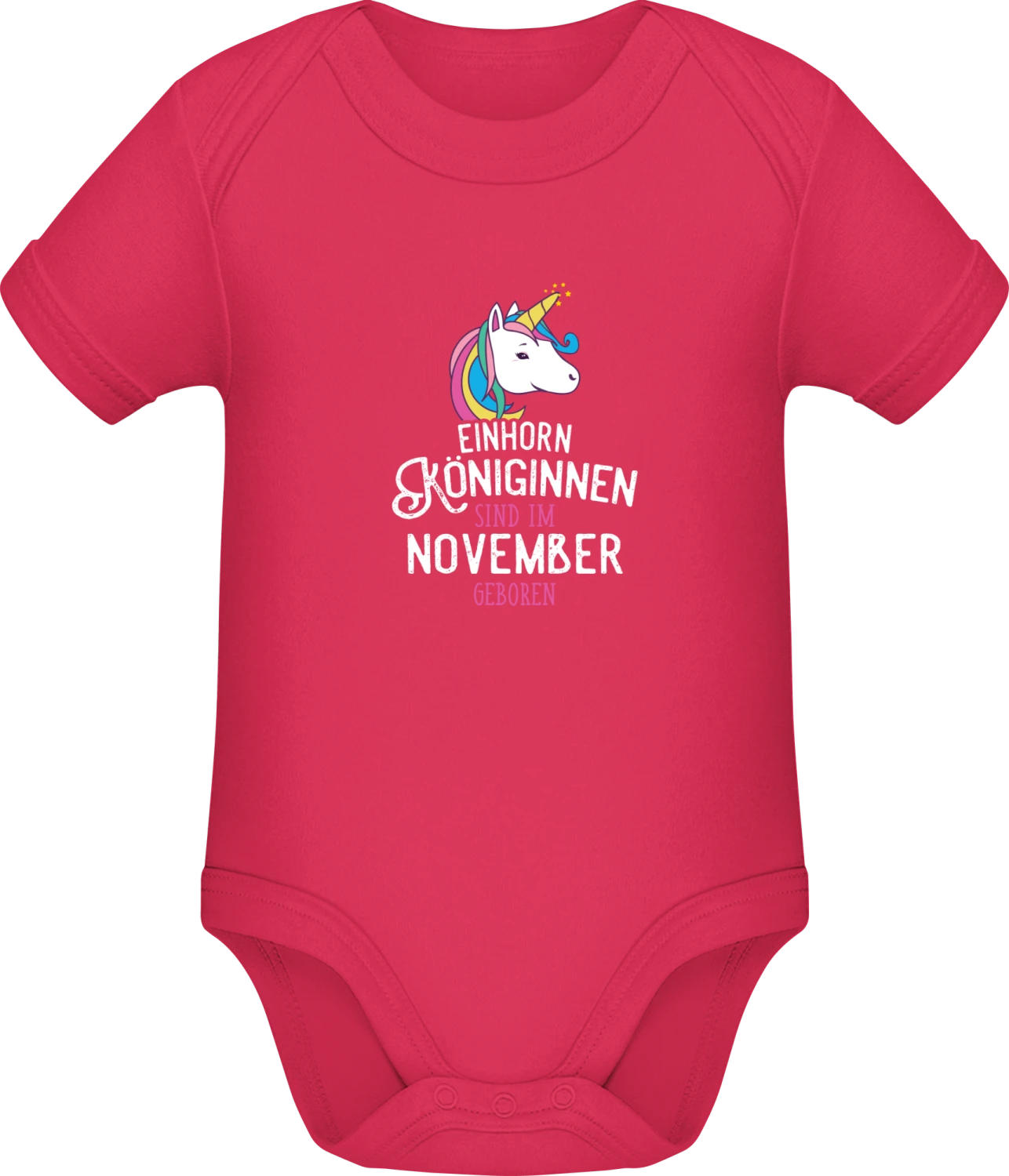 Einhorn Königinnen sind im November geboren - Sorbet Sonar SSL organic babybodsuit - Front