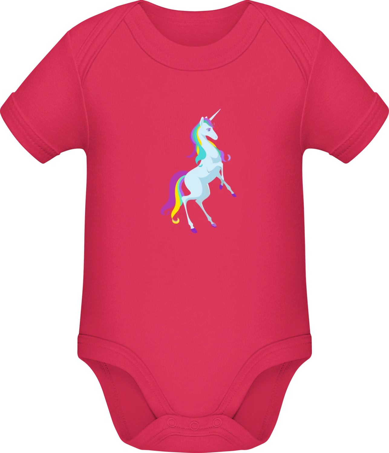 Unicorn Blue Standing - Sorbet Sonar SSL organic babybodsuit - Front