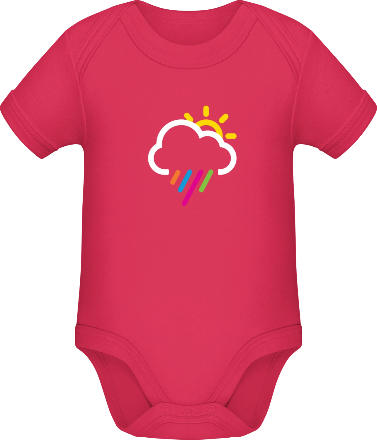 Rainbow Rain - Sorbet Sonar SSL organic babybodsuit - Front