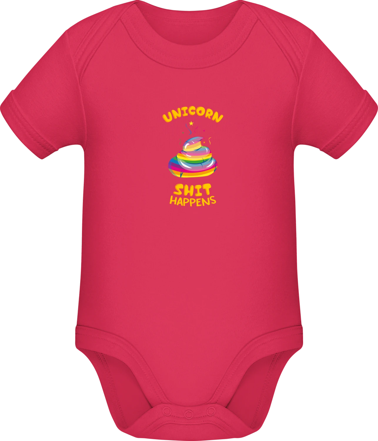 Unicorn Shit Happens - Sorbet Sonar SSL organic babybodsuit - Front