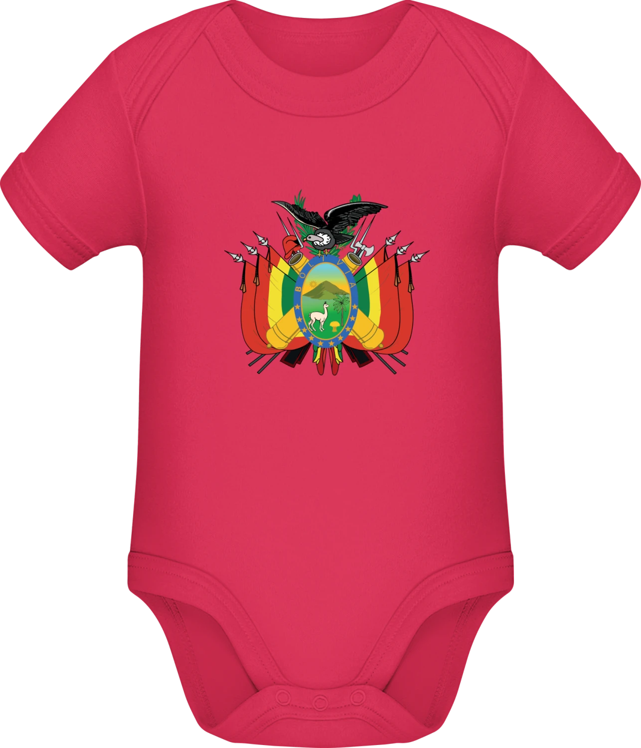 Bolivian Coat of Arms - Sorbet Sonar SSL organic babybodsuit - Front