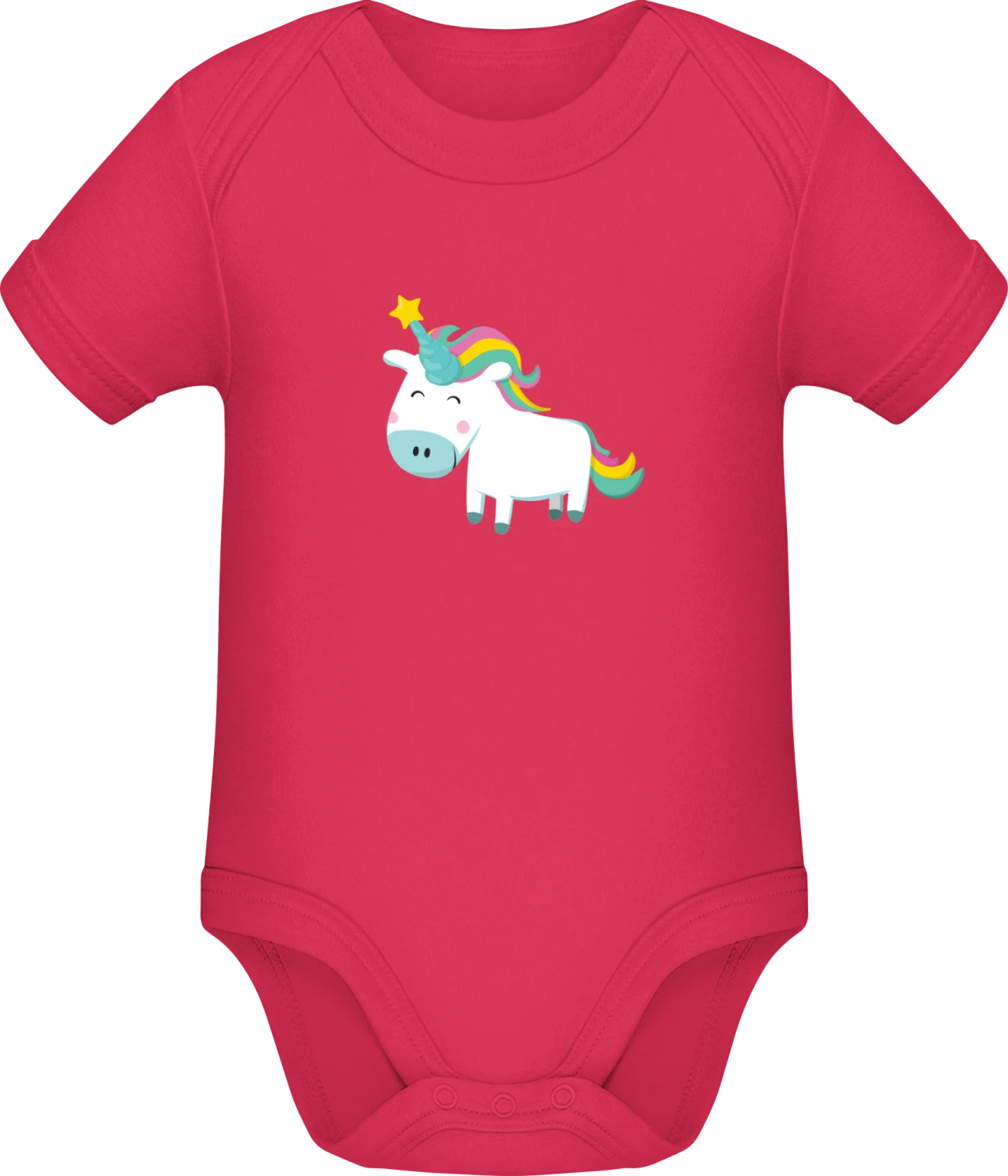 Unicorn With Star - Sorbet Sonar SSL organic babybodsuit - Front