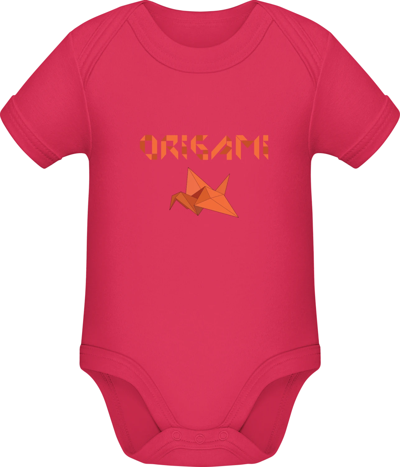 Origami Bird - Sorbet Sonar SSL organic babybodsuit - Front