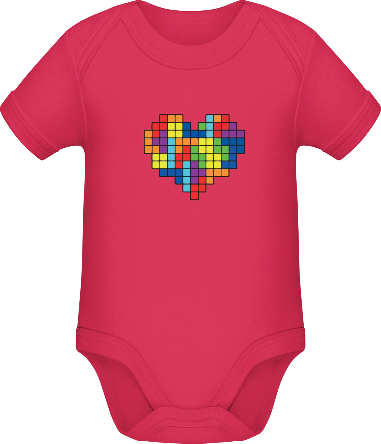 Tetris Heart - Sorbet Sonar SSL organic babybodsuit - Front