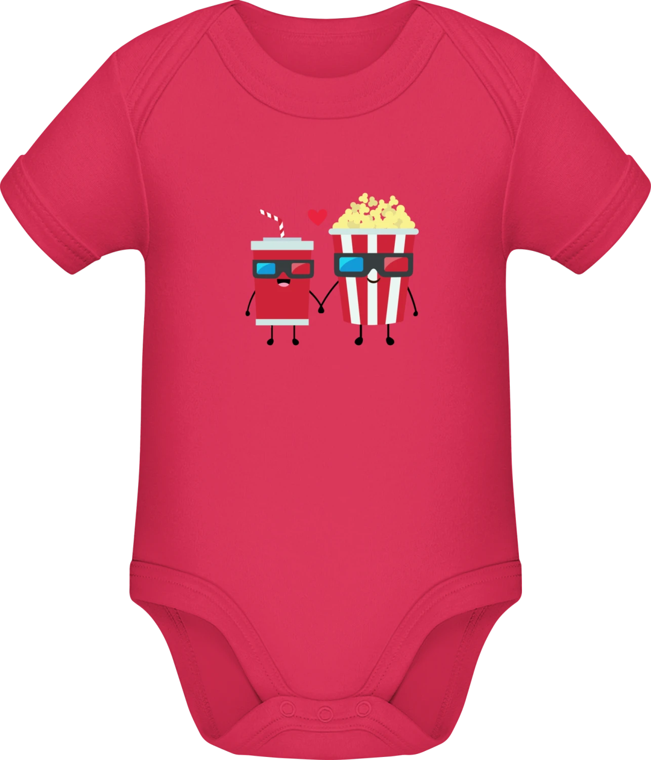 Drink And Pop Corn In Love - Sorbet Sonar SSL organic babybodsuit - Front