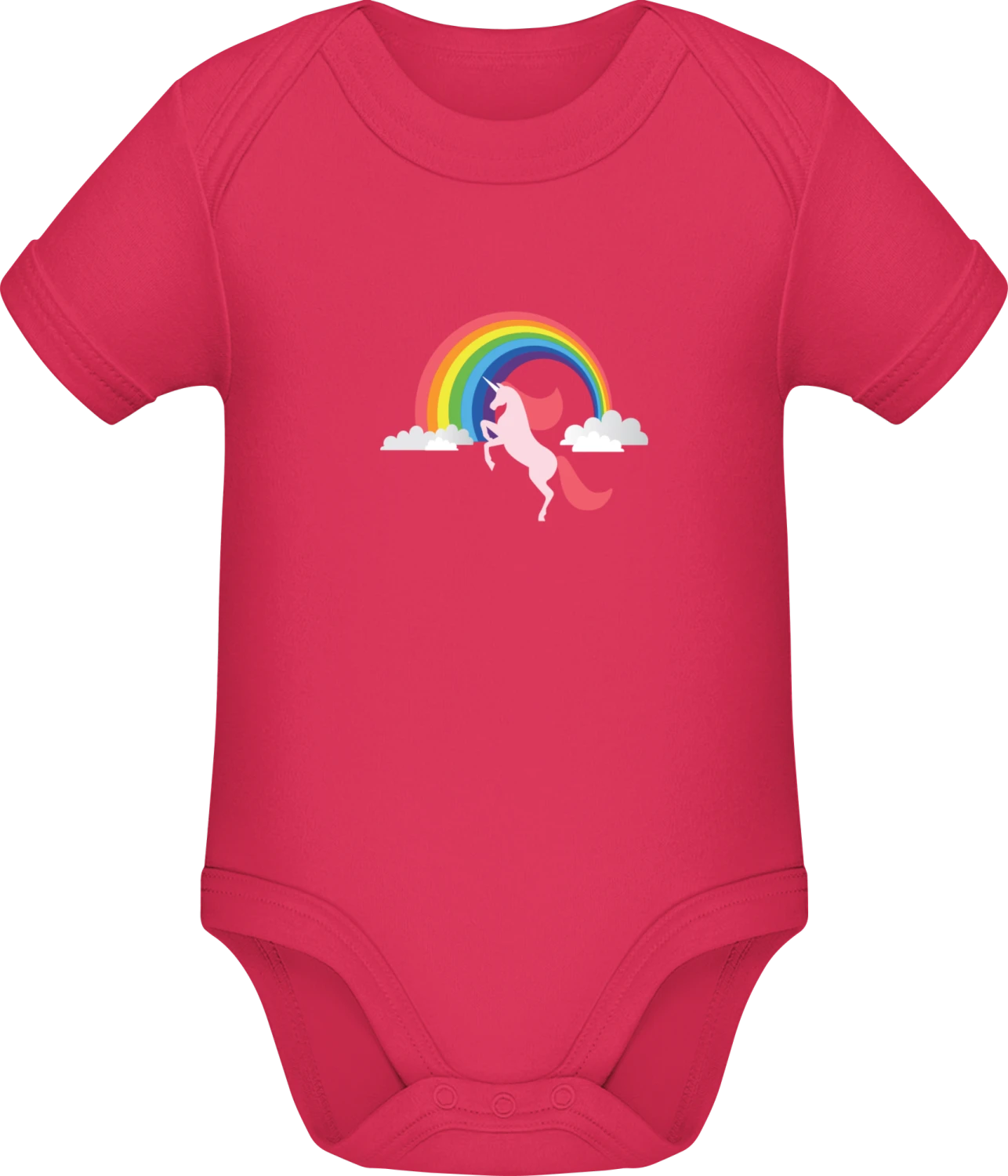 Unicorn With Rainbow - Sorbet Sonar SSL organic babybodsuit - Front