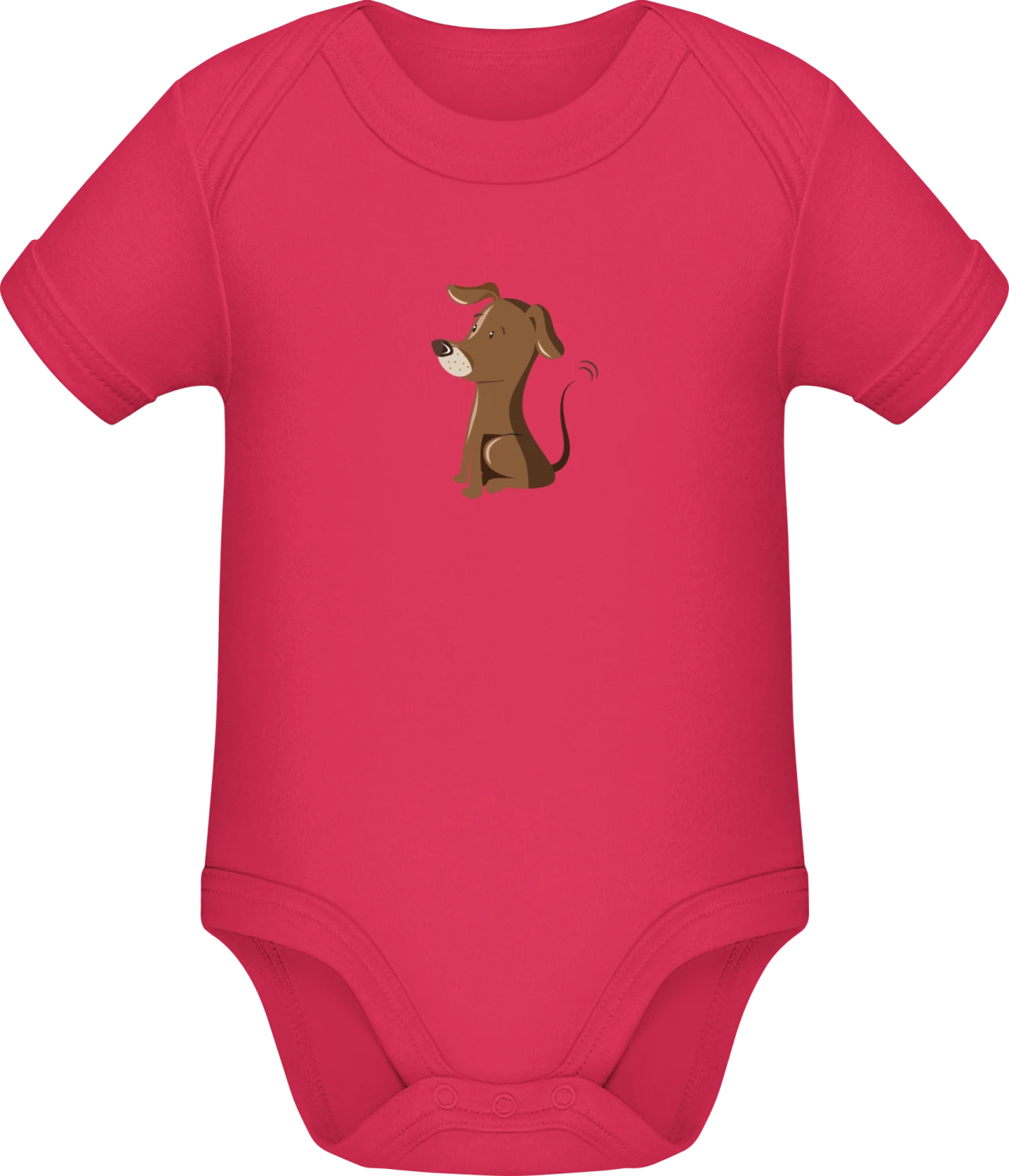 Little Cute Dog - Sorbet Sonar SSL organic babybodsuit - Front