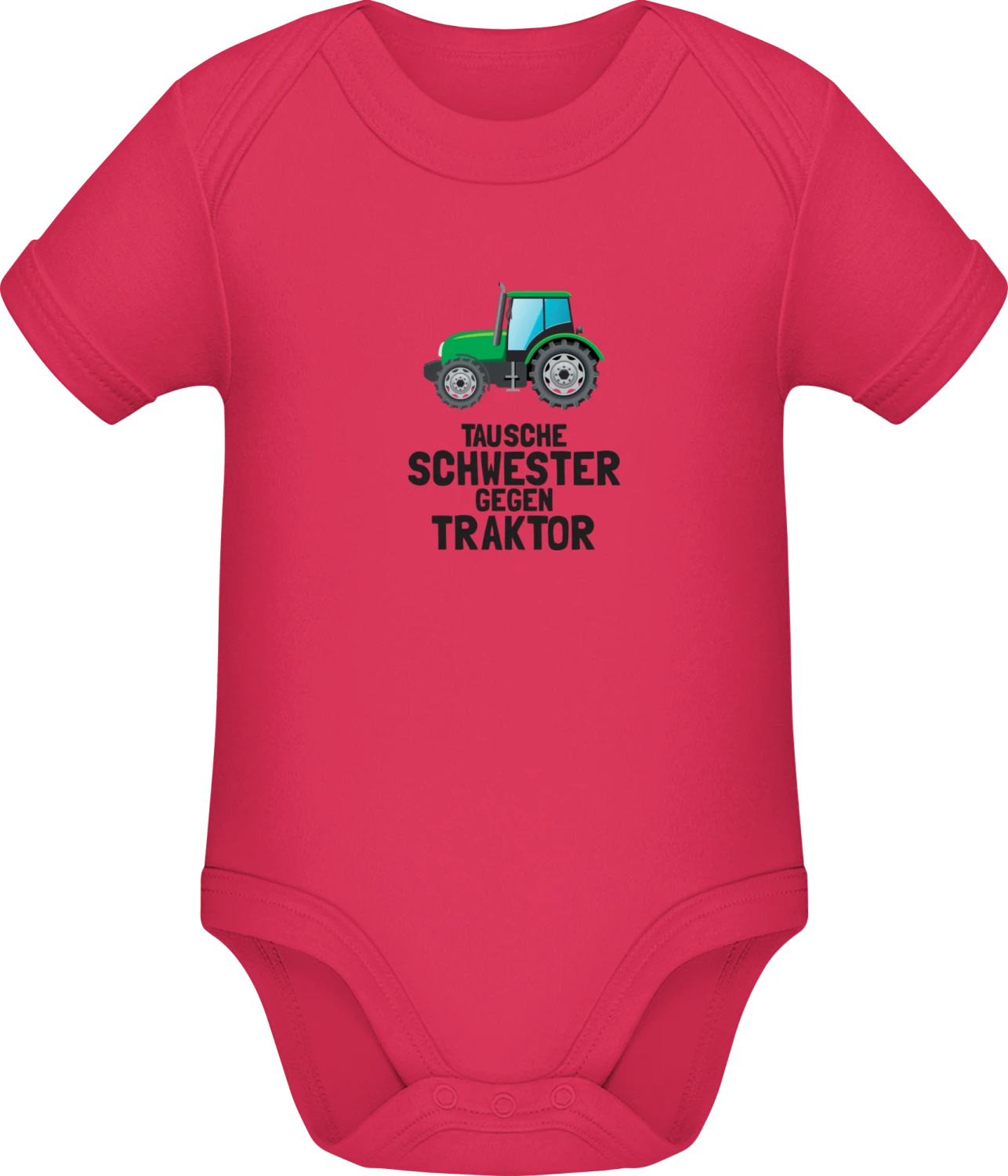 Tausche Schwester gegen Traktor - Sorbet Sonar SSL organic babybodsuit - Front