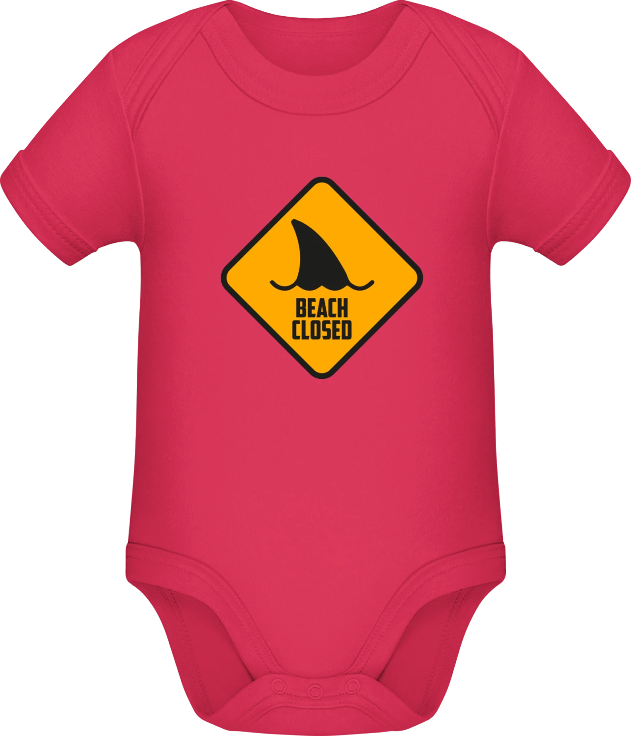 Beach Closed Warning - Sorbet Sonar SSL organic babybodsuit - Front