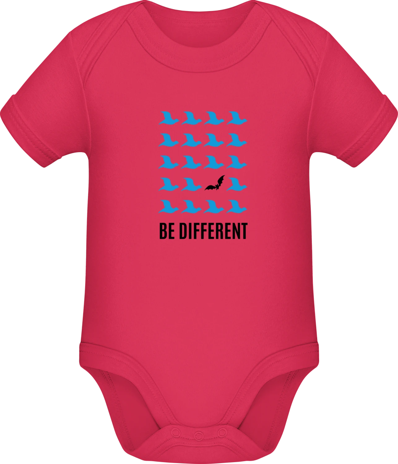 Be Different Bat Bird - Sorbet Sonar SSL organic babybodsuit - Front