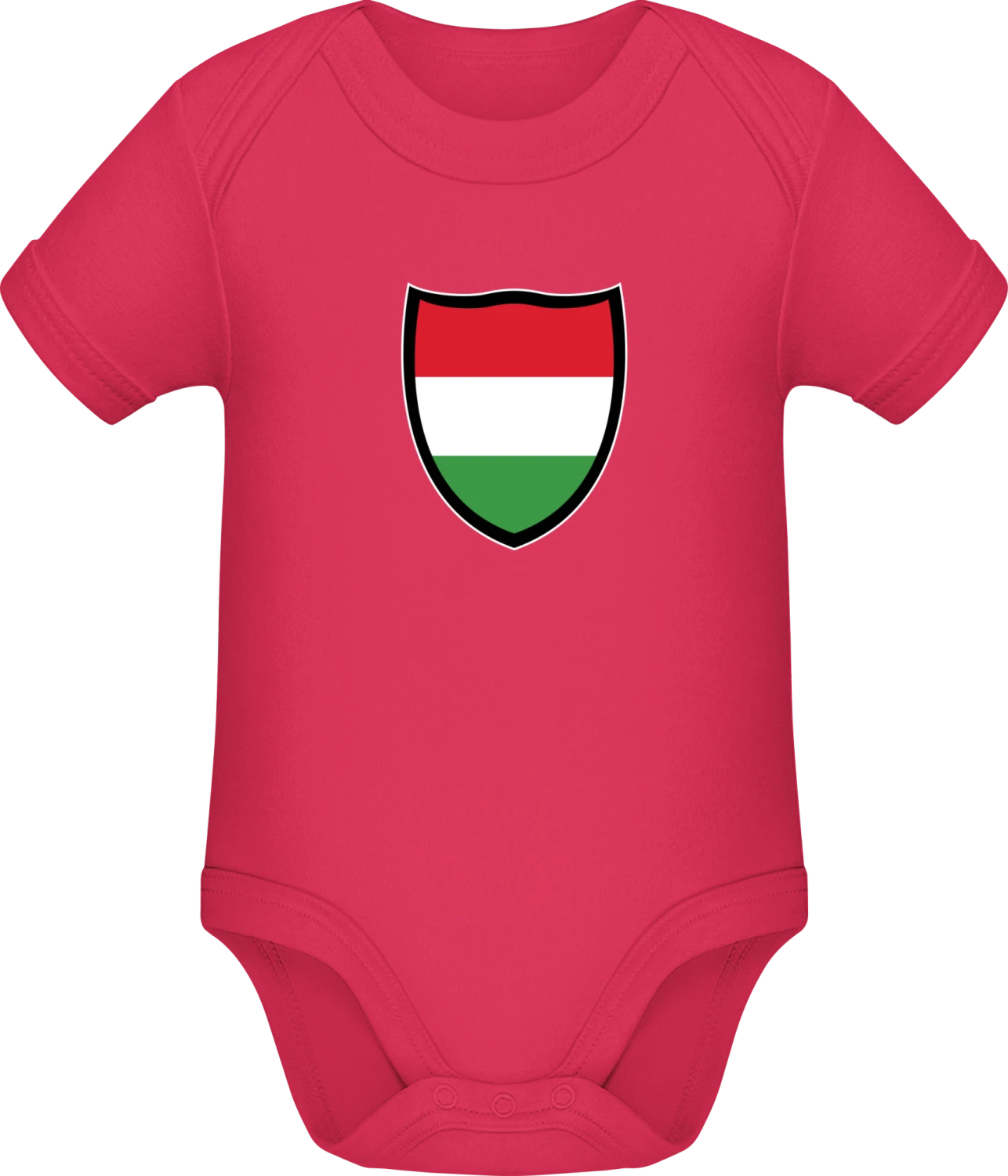 Hungary Flag Shield - Sorbet Sonar SSL organic babybodsuit - Front