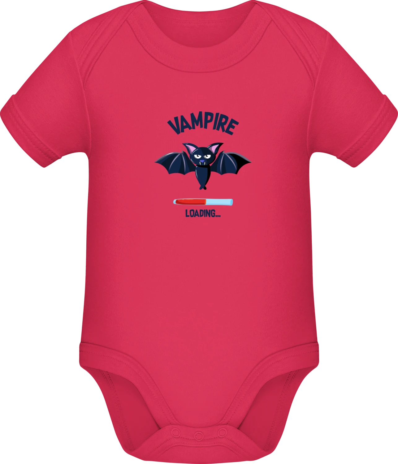 Vampire Loading Comic Bat - Sorbet Sonar SSL organic babybodsuit - Front