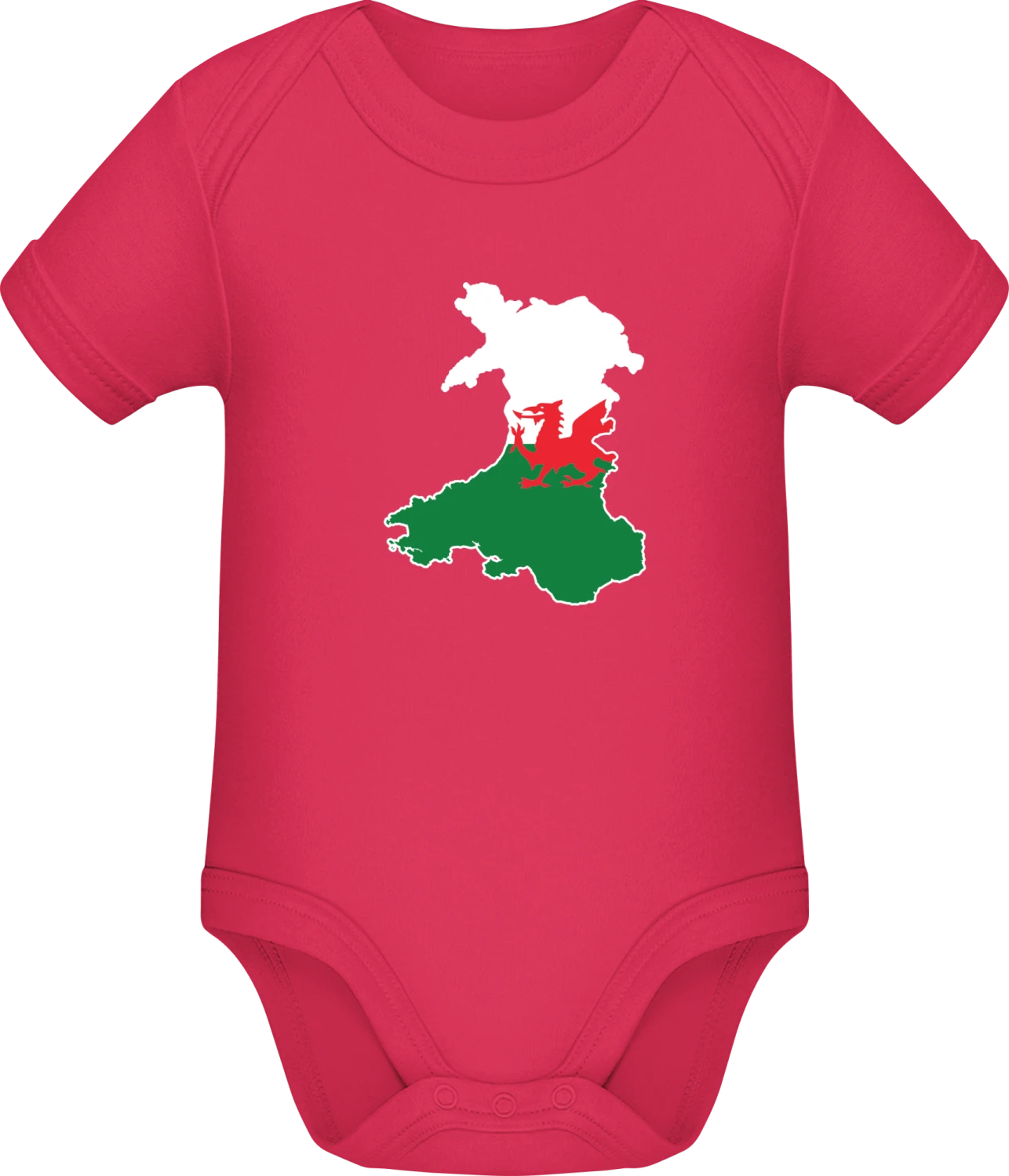 Wales Map - Sorbet Sonar SSL organic babybodsuit - Front