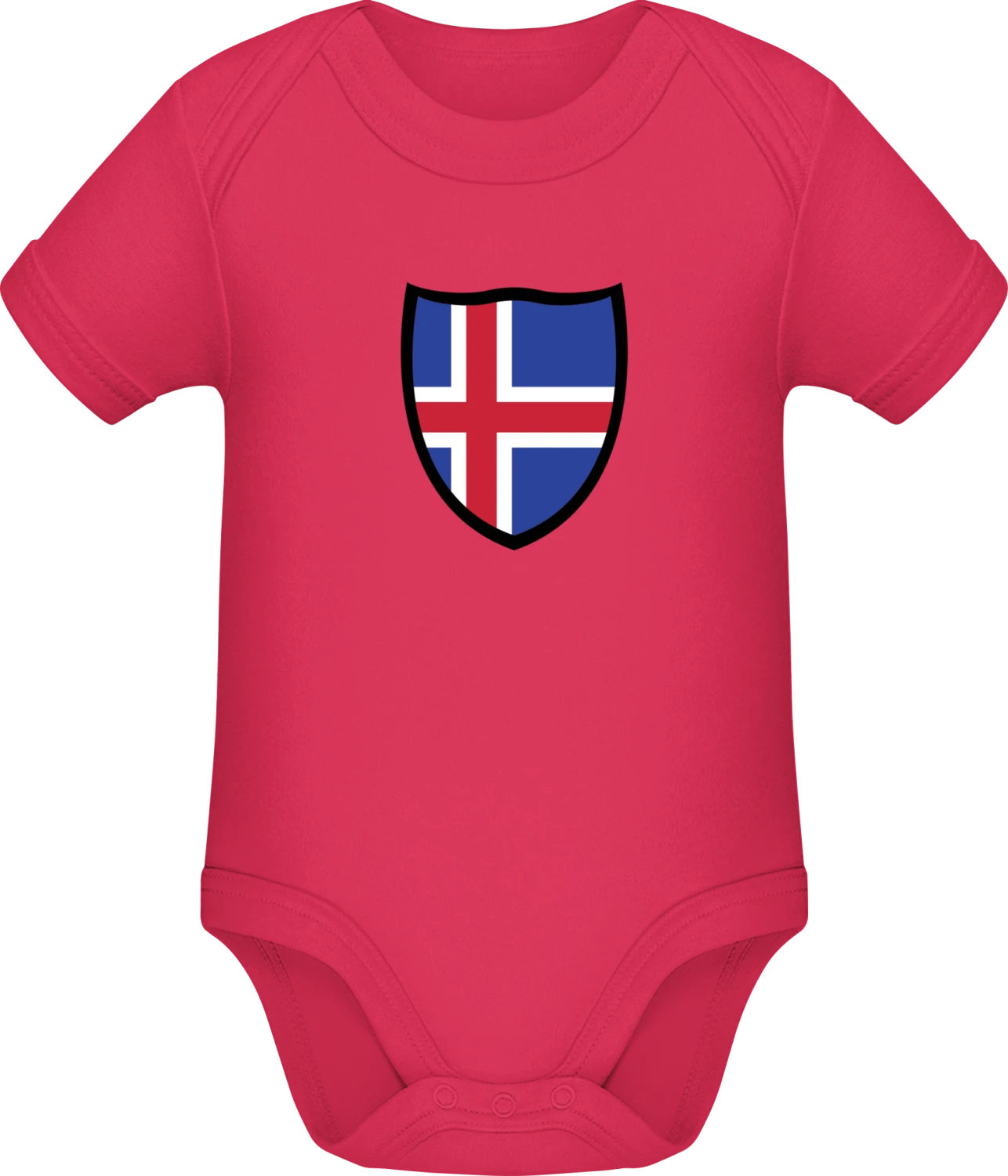 Iceland Flag Shield - Sorbet Sonar SSL organic babybodsuit - Front