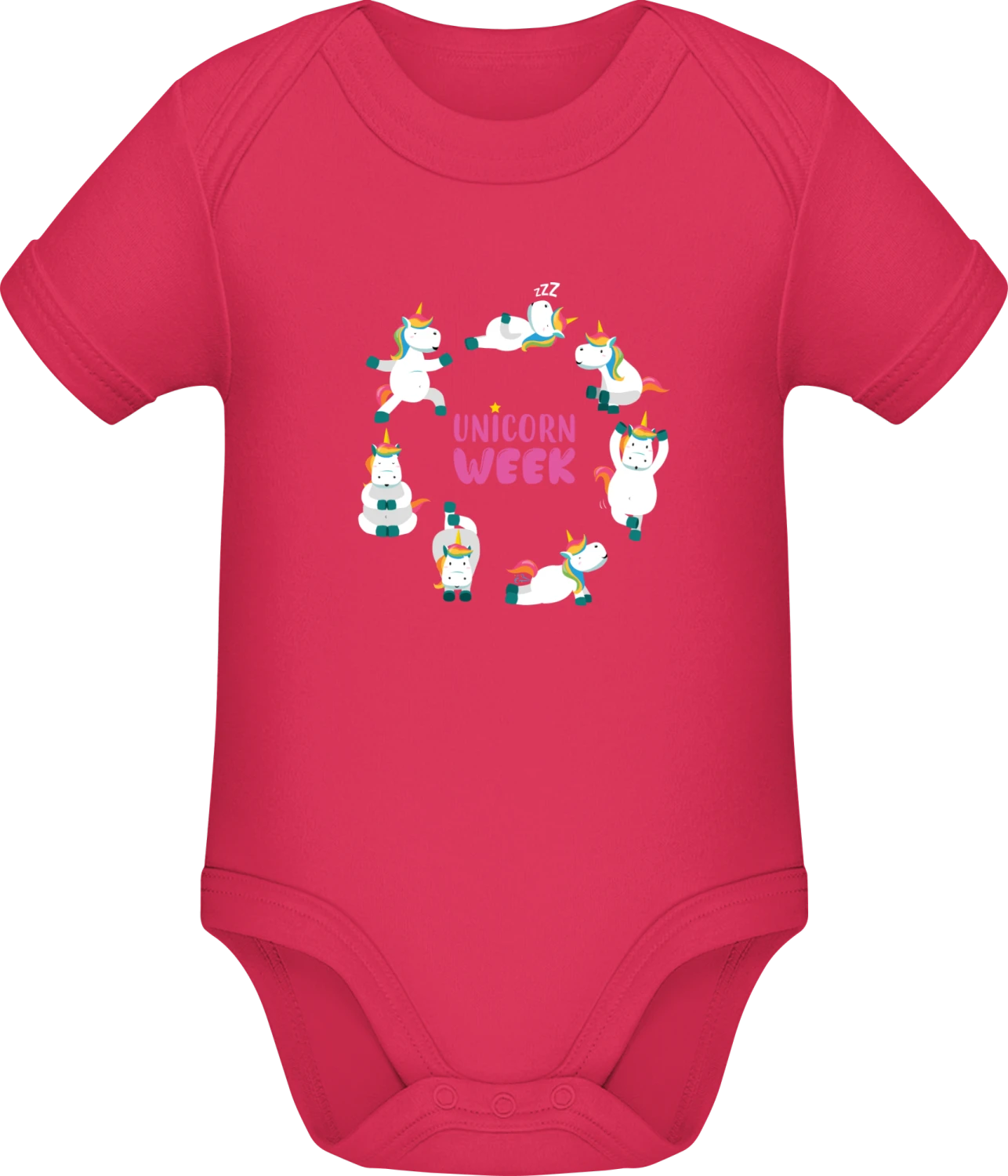 Unicorn Week - Sorbet Sonar SSL organic babybodsuit - Front