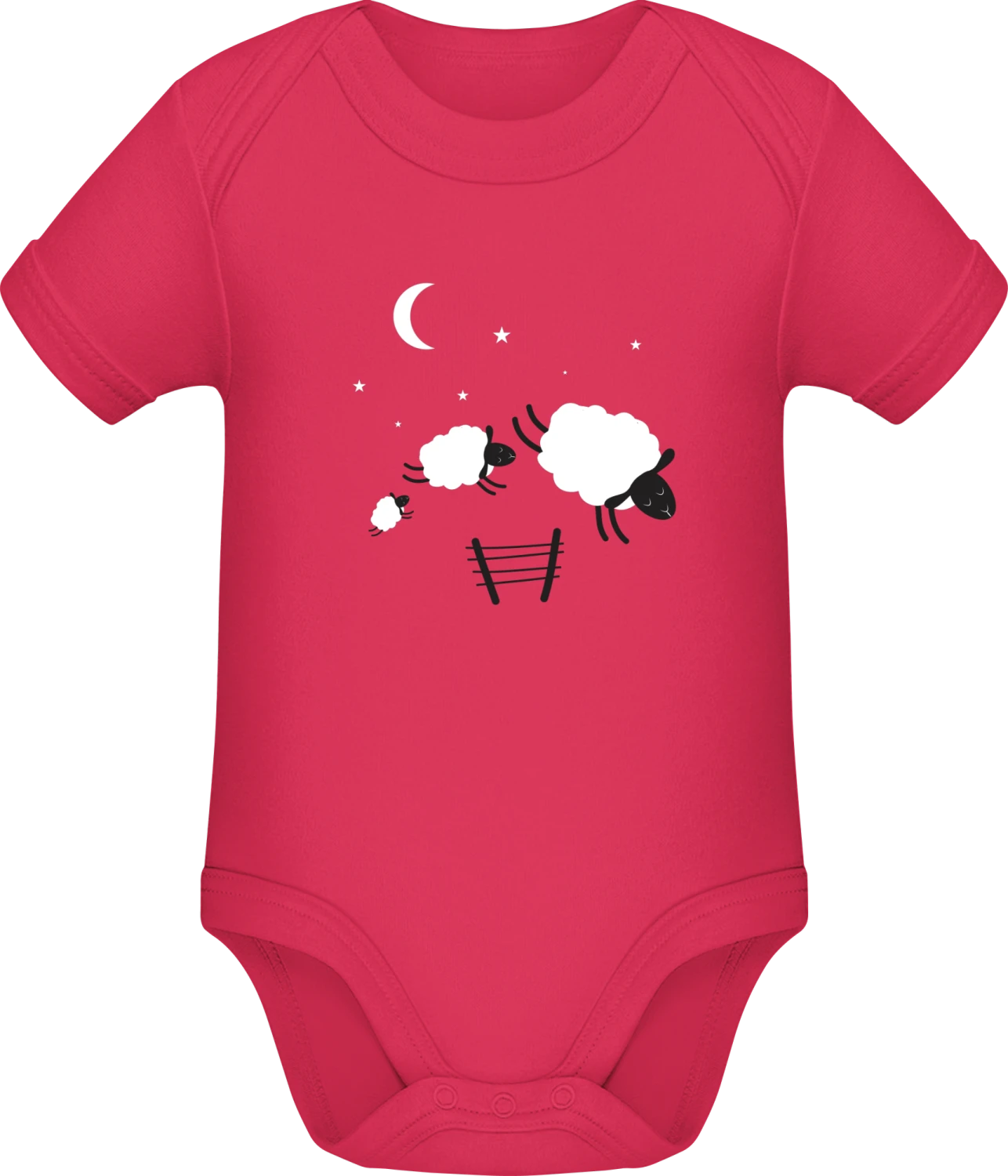 Sheeps At Night - Sorbet Sonar SSL organic babybodsuit - Front