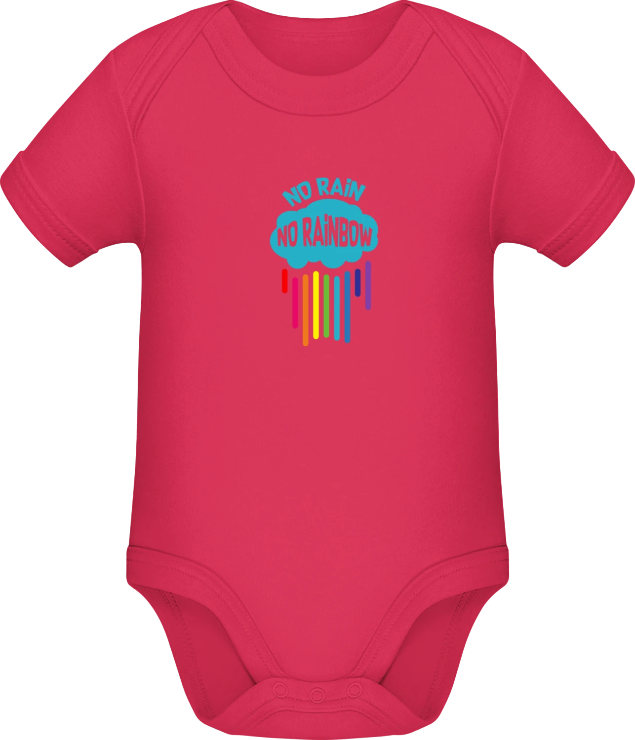 No Rain No Rainbow - Sorbet Sonar SSL organic babybodsuit - Front