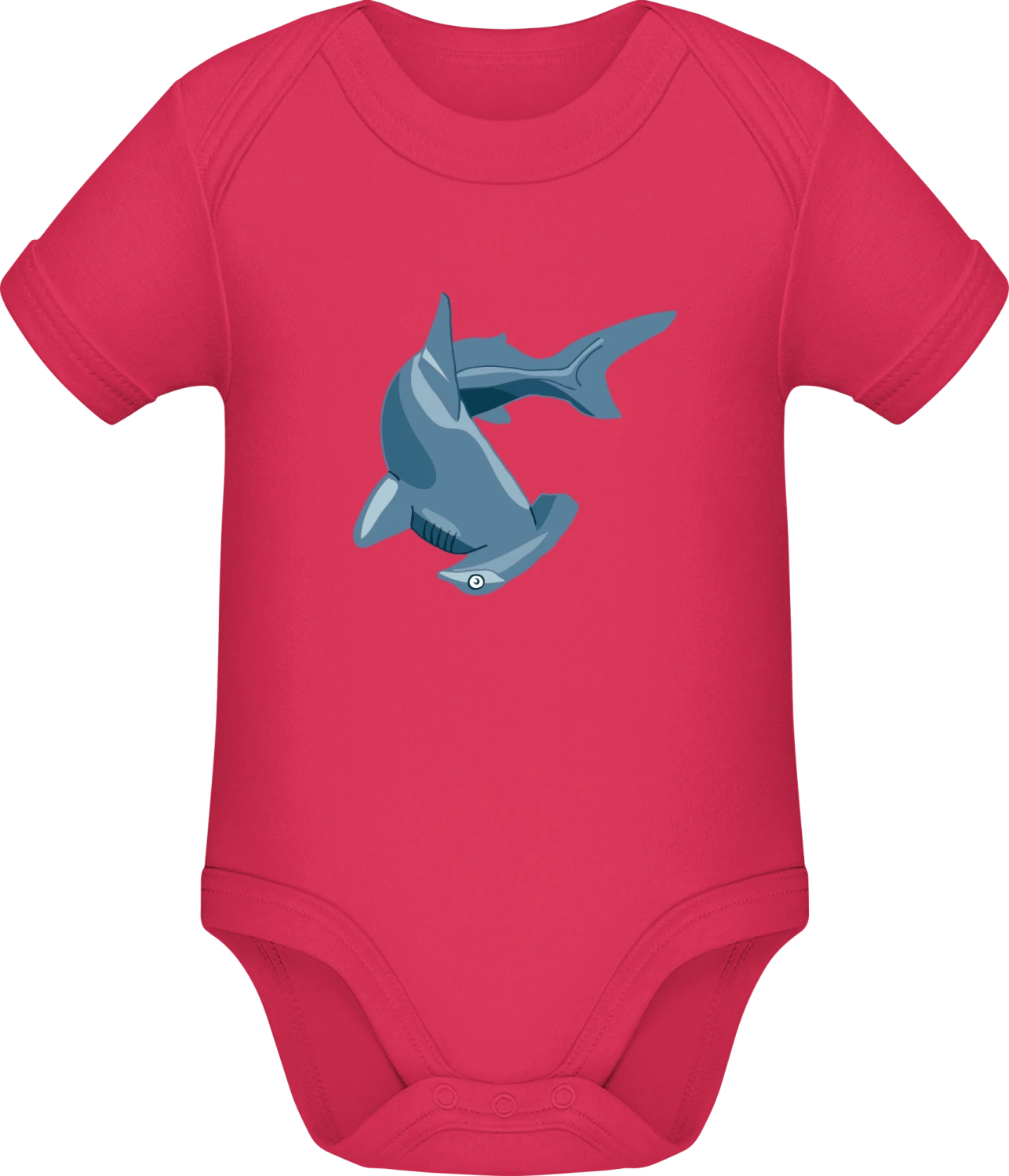 Hammerhead Shark Illustration - Sorbet Sonar SSL organic babybodsuit - Front