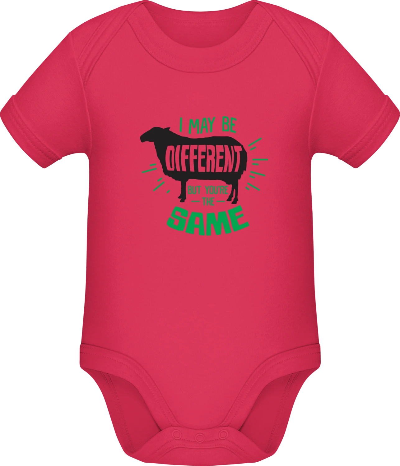 I May Be Different Black Sheep - Sorbet Sonar SSL organic babybodsuit - Front