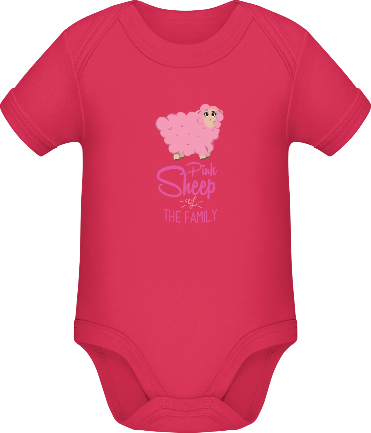 Pink Sheep Of The Family - Sorbet Sonar SSL organic babybodsuit - Front