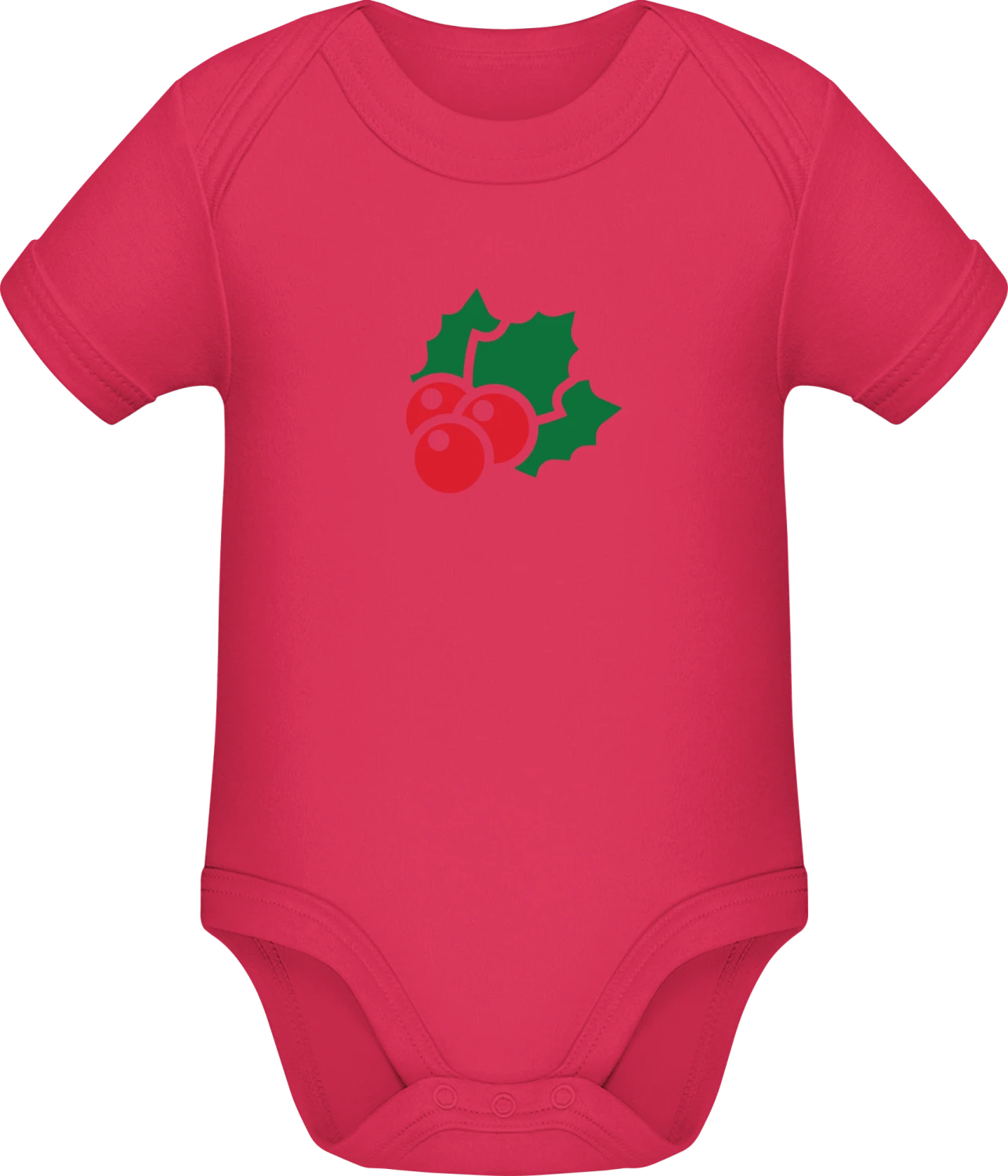 Christmas Holly - Sorbet Sonar SSL organic babybodsuit - Front