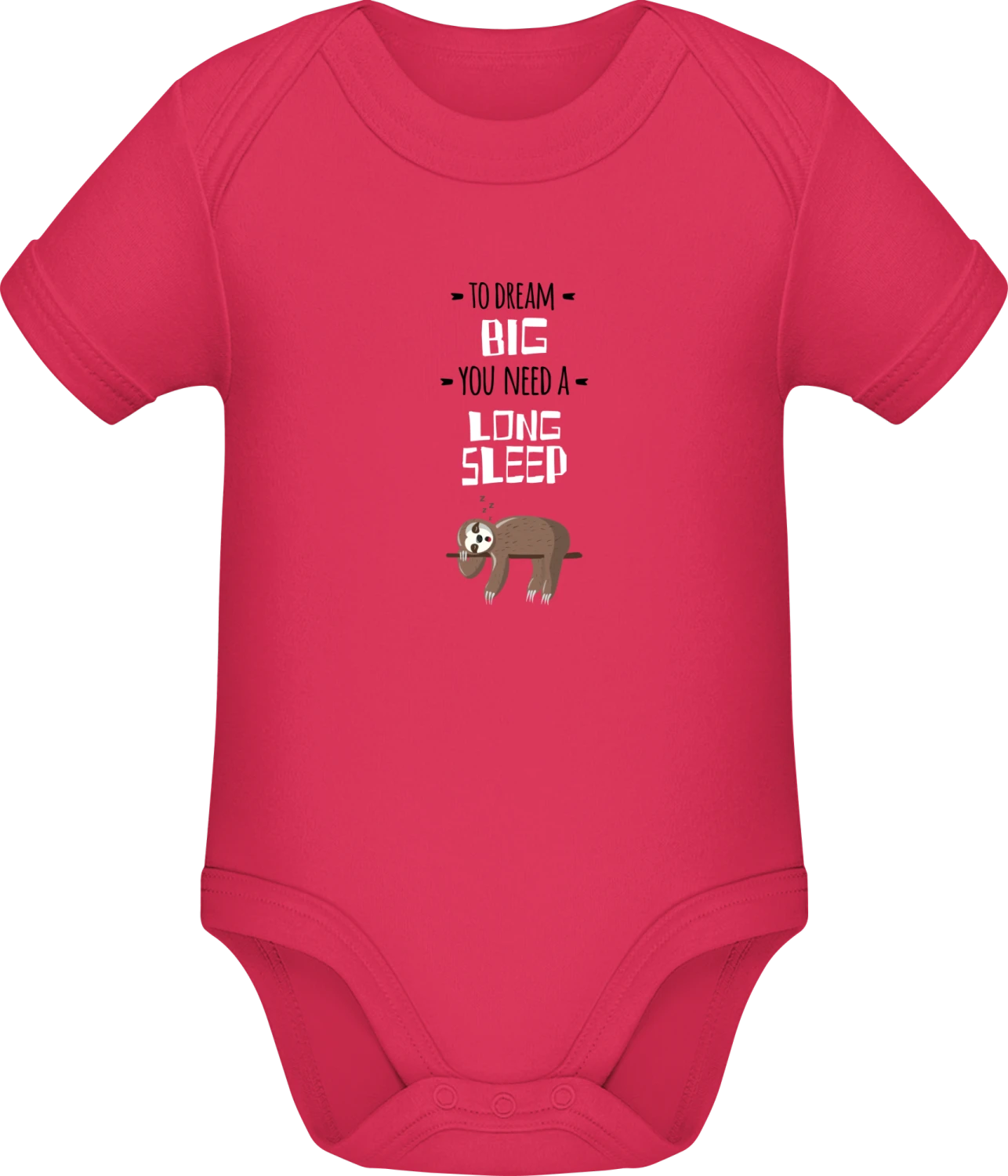 To Dream Big You Need a Long Sleep - Sorbet Sonar SSL organic babybodsuit - Front