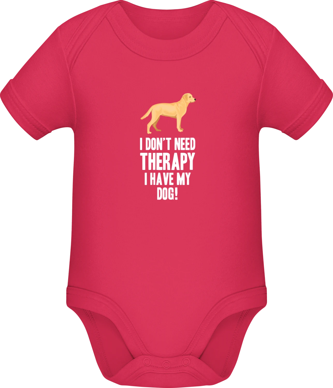 No Therapy Just My Dog - Sorbet Sonar SSL organic babybodsuit - Front