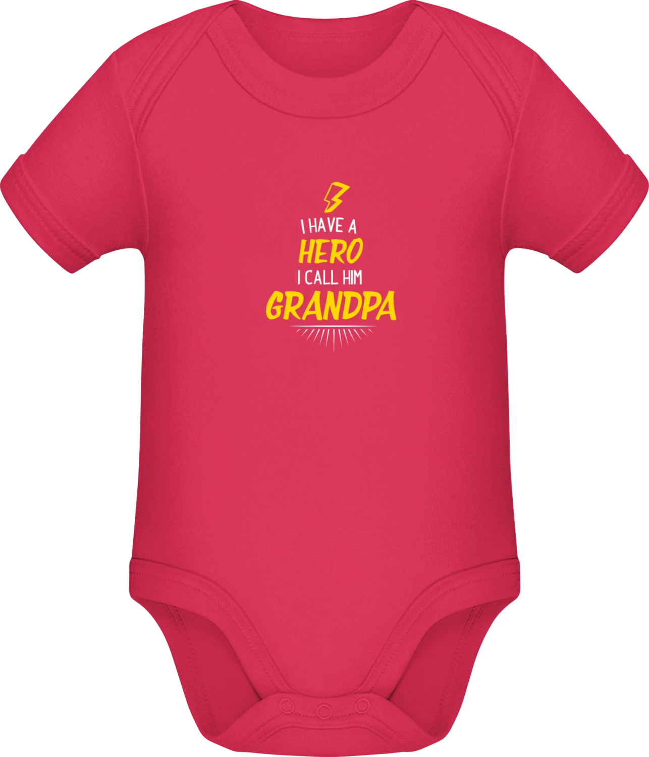 I Have A Hero I Call Him Grandpa - Sorbet Sonar SSL organic babybodsuit - Front