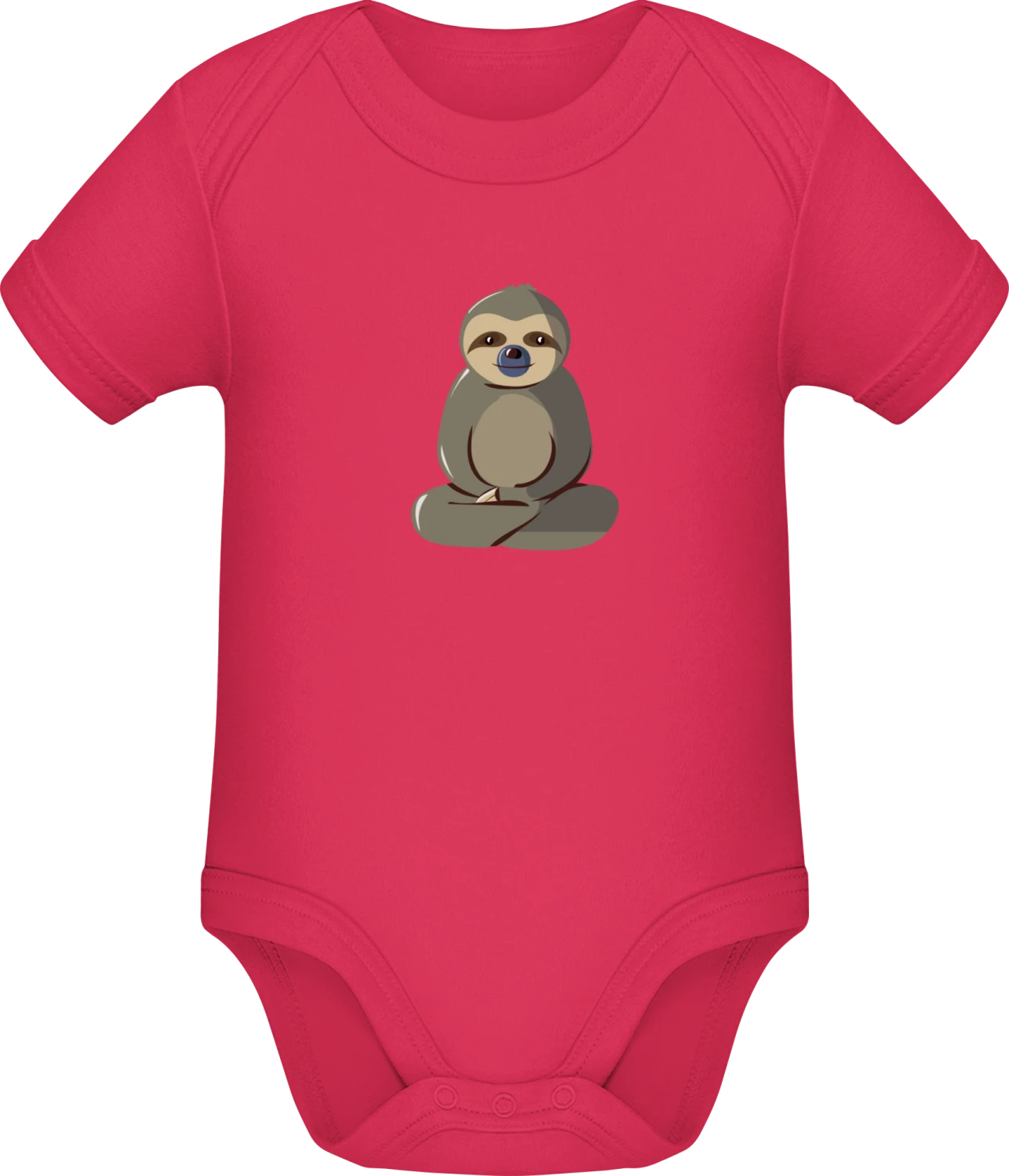 Sloth Sitting - Sorbet Sonar SSL organic babybodsuit - Front