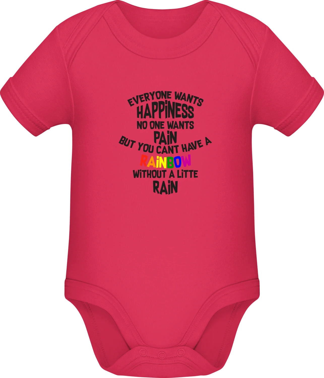 Everyone Wants Happiness - Sorbet Sonar SSL organic babybodsuit - Front