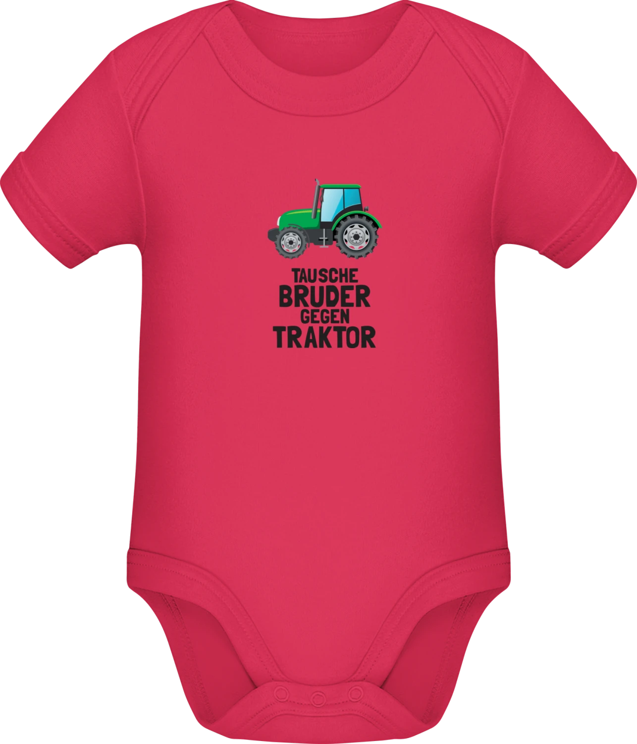 Tausche Bruder gegen Traktor - Sorbet Sonar SSL organic babybodsuit - Front