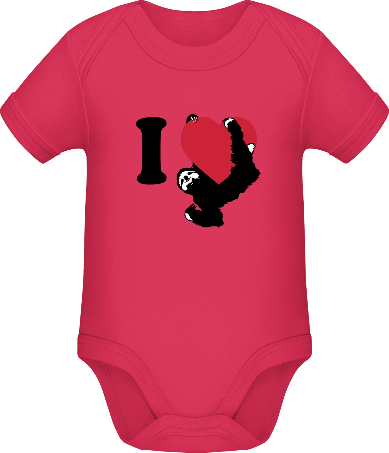 I Love Sloths - Sorbet Sonar SSL organic babybodsuit - Front