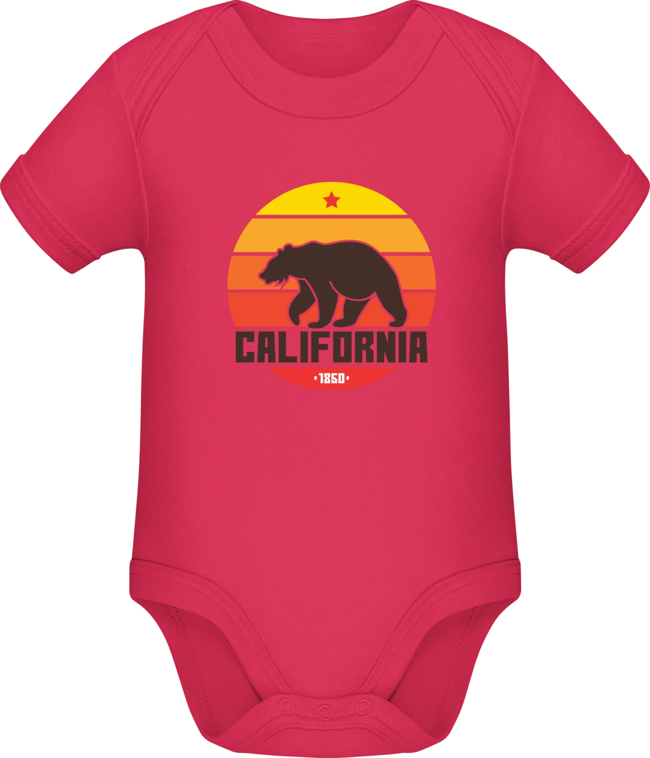 California Grizzly Bear - Sorbet Sonar SSL organic babybodsuit - Front