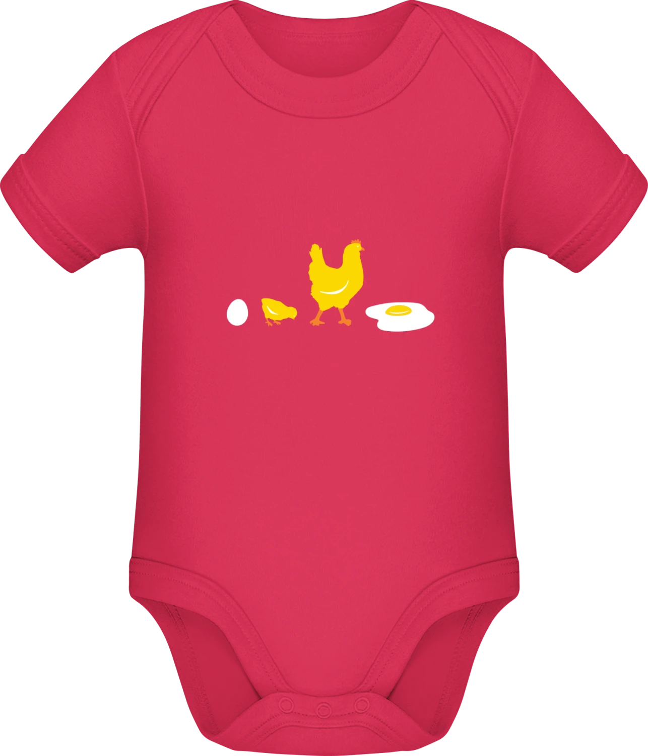 Evolution Chicken To Fried Egg - Sorbet Sonar SSL organic babybodsuit - Front