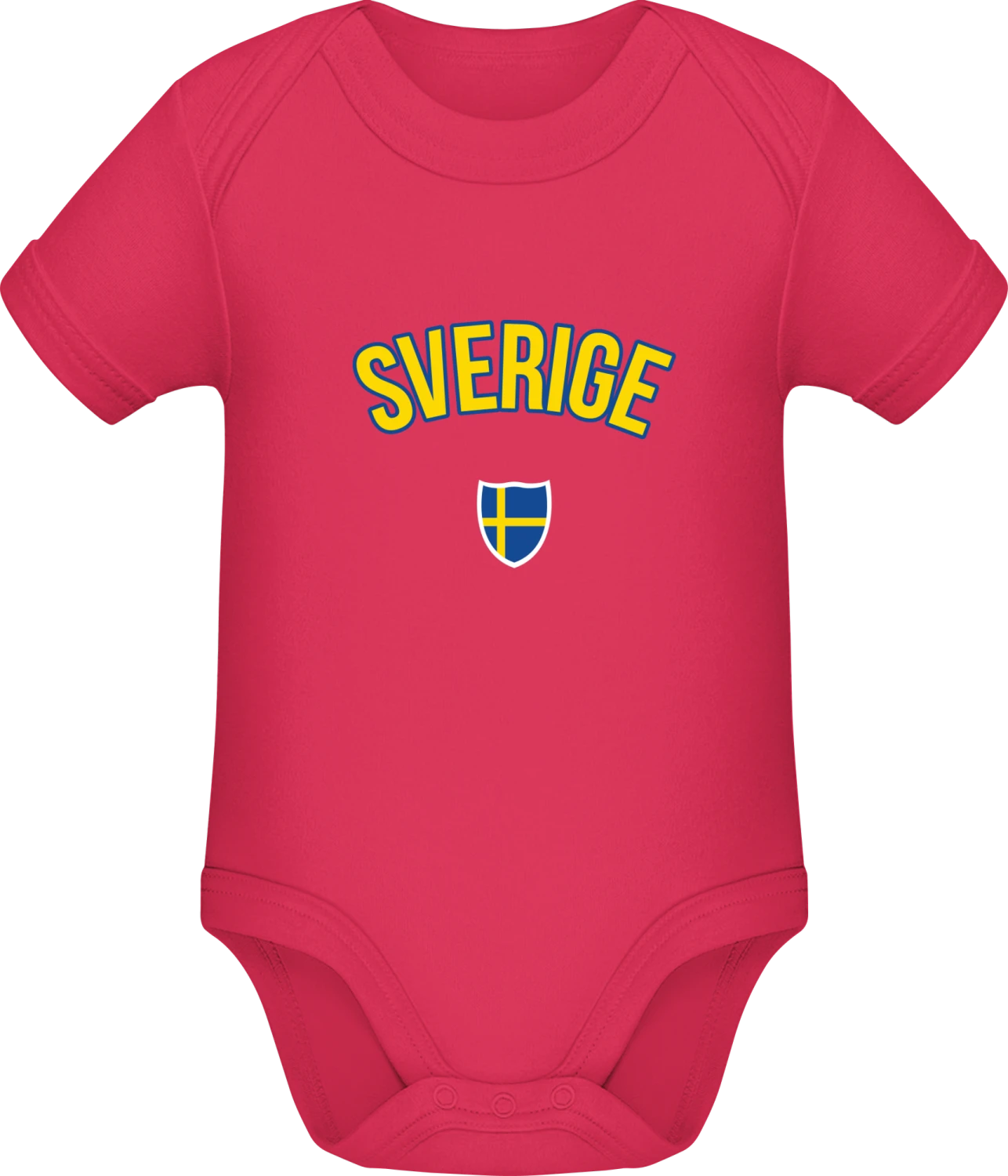 SVERIGE Flag Fan - Sorbet Sonar SSL organic babybodsuit - Front