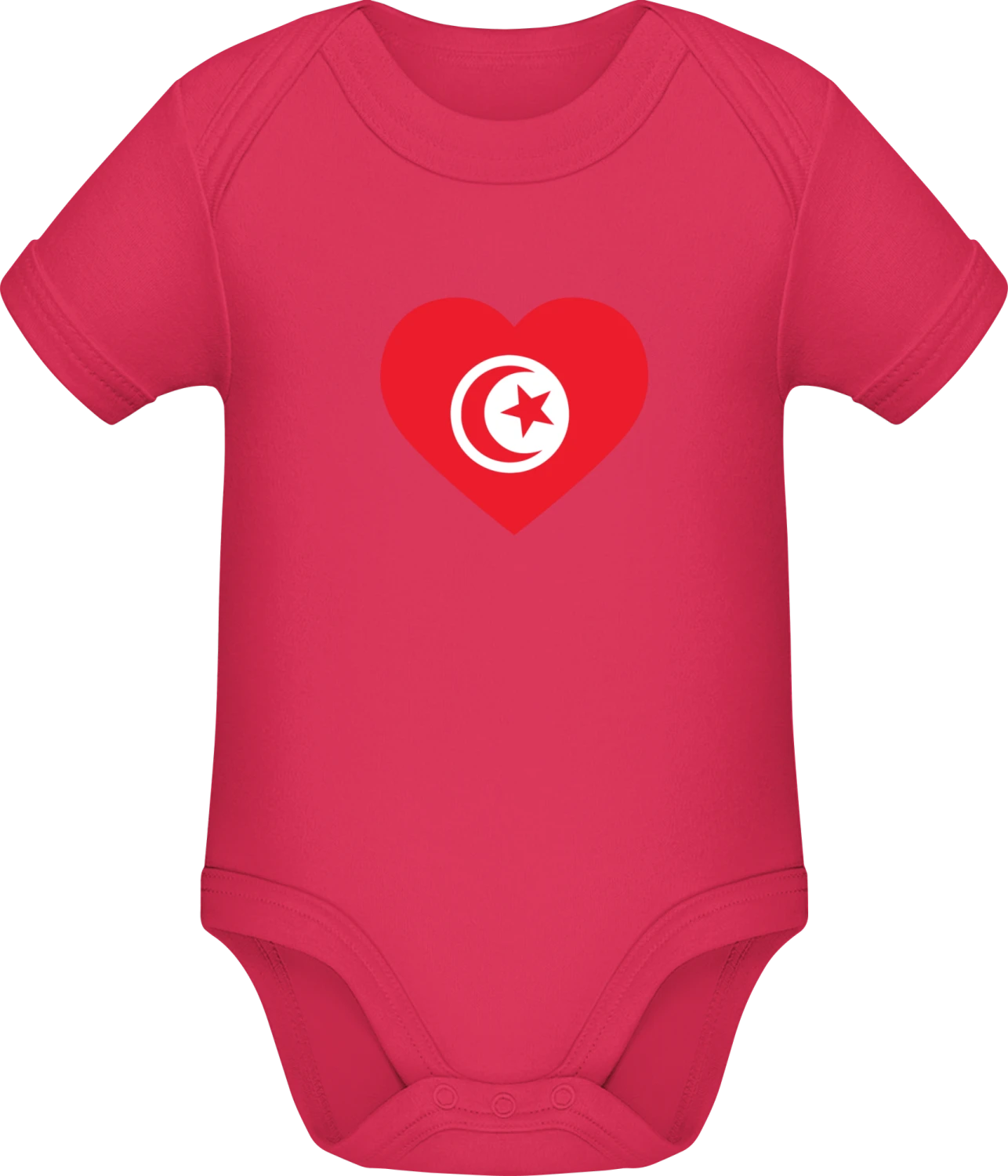 Tunisian Heart Flag - Sorbet Sonar SSL organic babybodsuit - Front