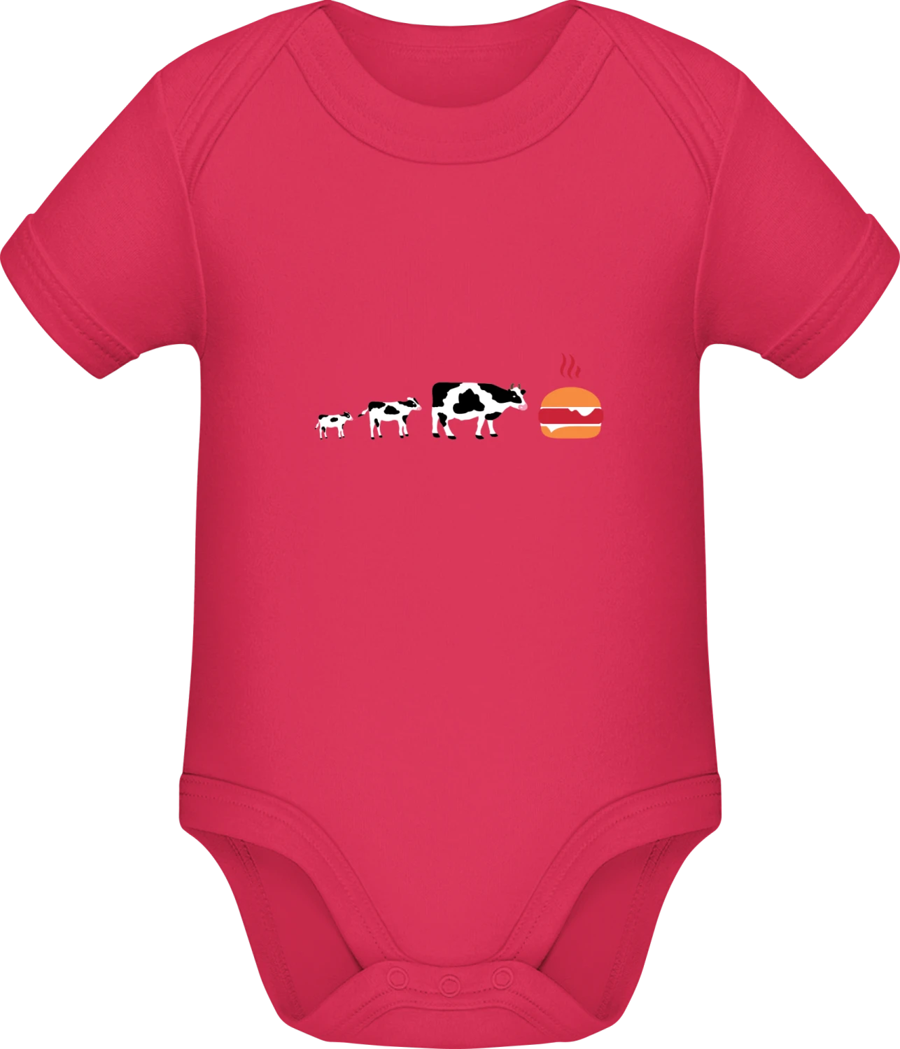 Evolution Cow To Hamburger - Sorbet Sonar SSL organic babybodsuit - Front