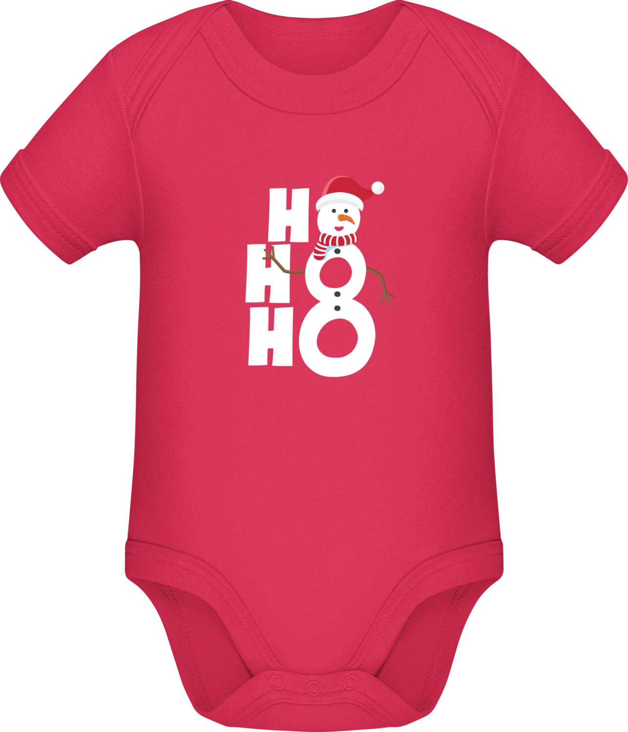 Ho Ho Ho Snowman - Sorbet Sonar SSL organic babybodsuit - Front