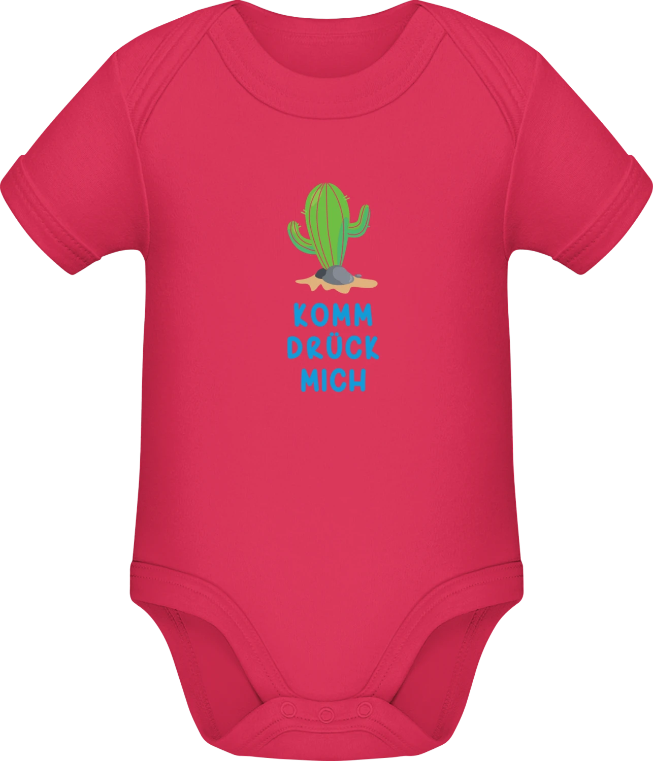 Komm drück mich Kaktus - Sorbet Sonar SSL organic babybodsuit - Front