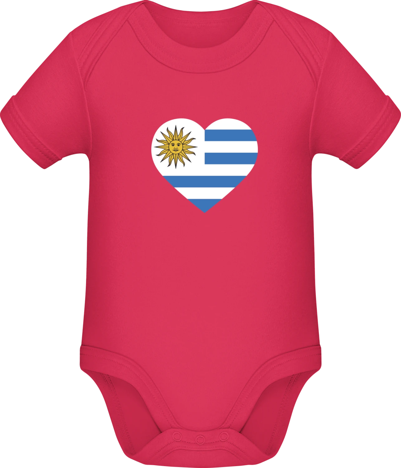 Uruguay Heart Flag - Sorbet Sonar SSL organic babybodsuit - Front