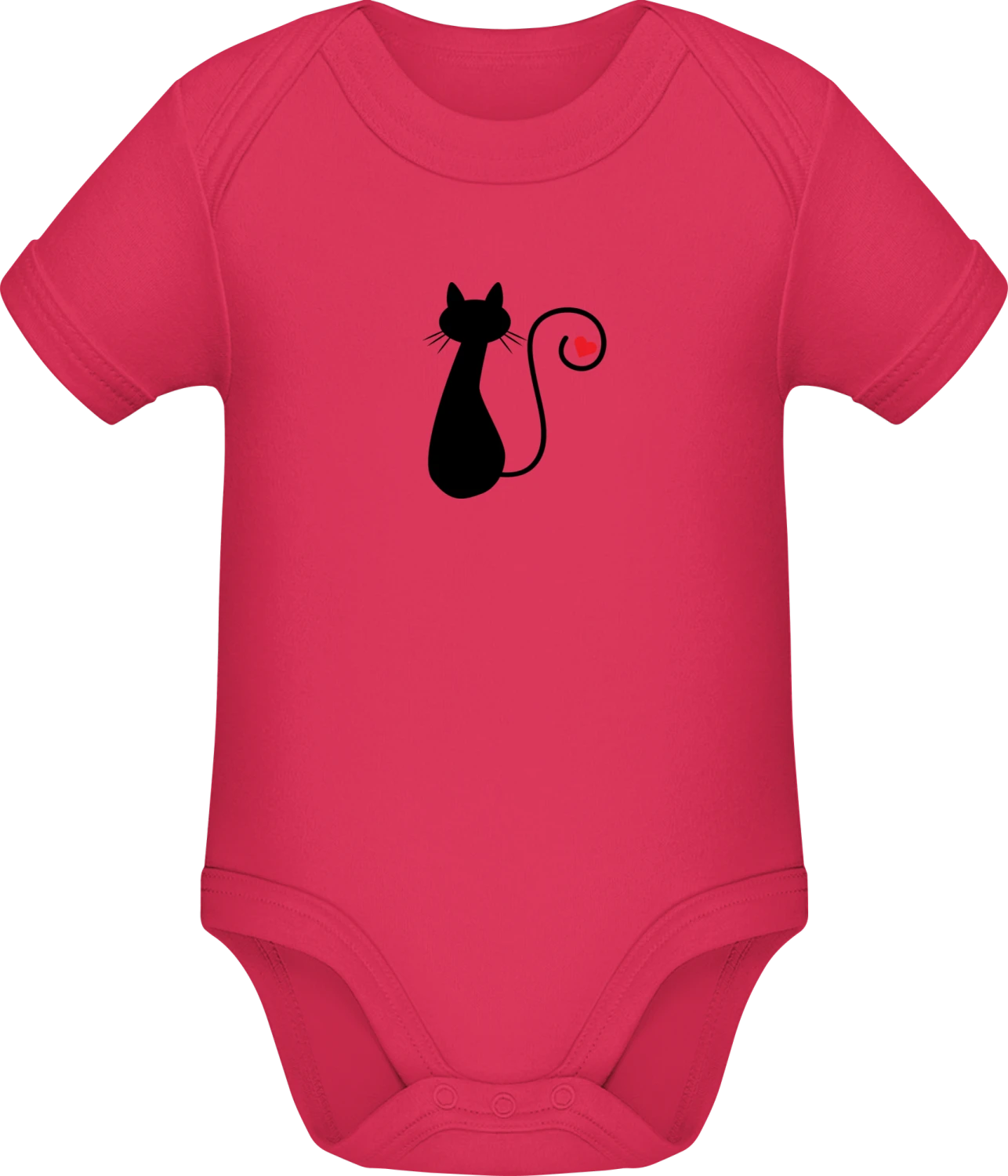 Black Cat With Love - Sorbet Sonar SSL organic babybodsuit - Front