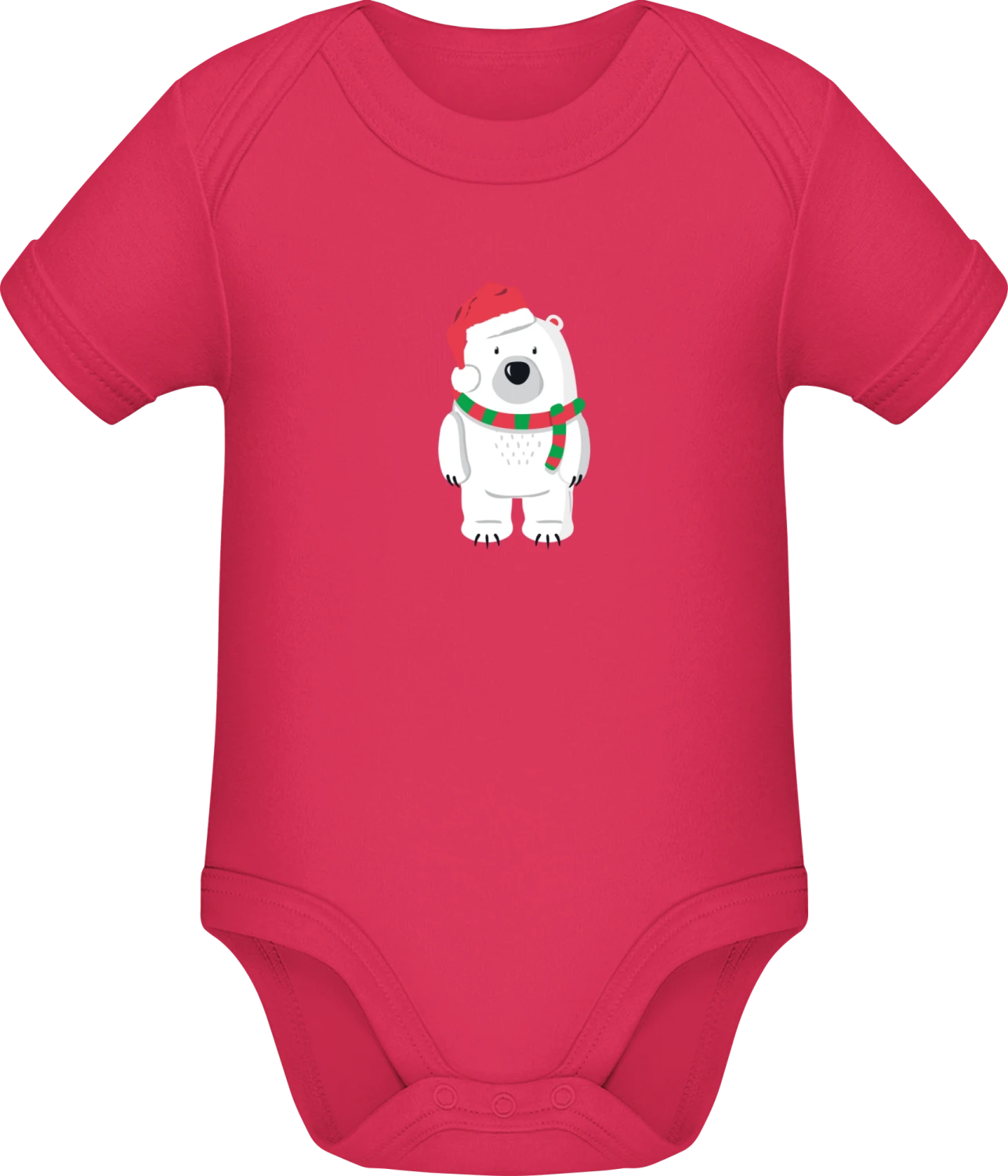 Christmas Polar Bear - Sorbet Sonar SSL organic babybodsuit - Front