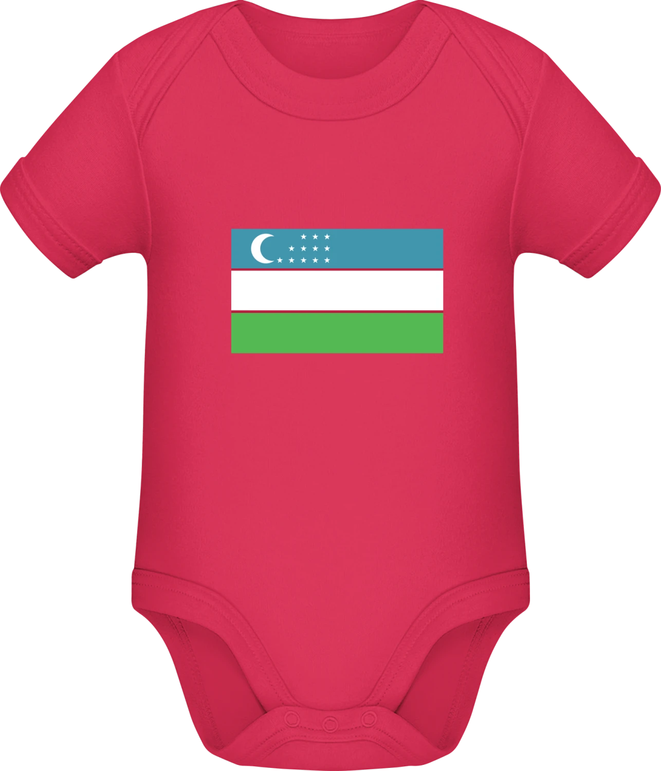 Uzbekistan Flag - Sorbet Sonar SSL organic babybodsuit - Front