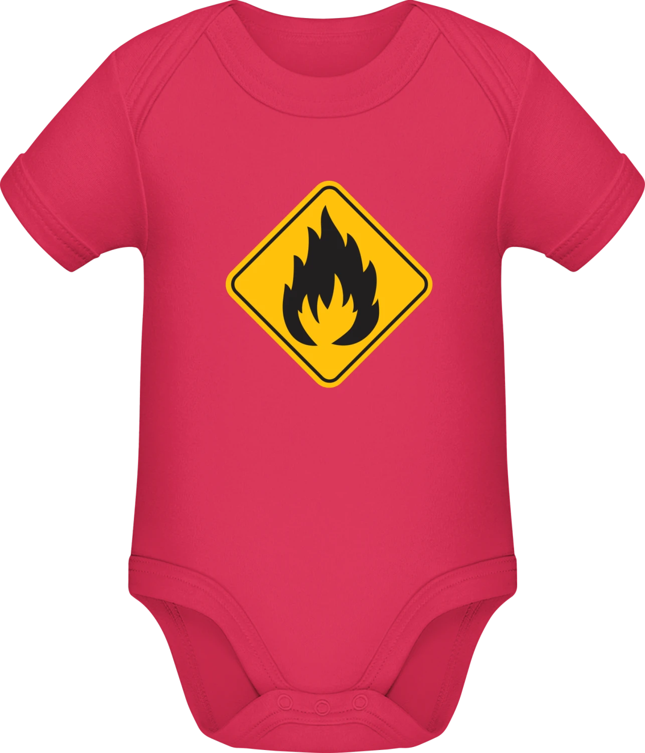 Fire Warning Sign - Sorbet Sonar SSL organic babybodsuit - Front