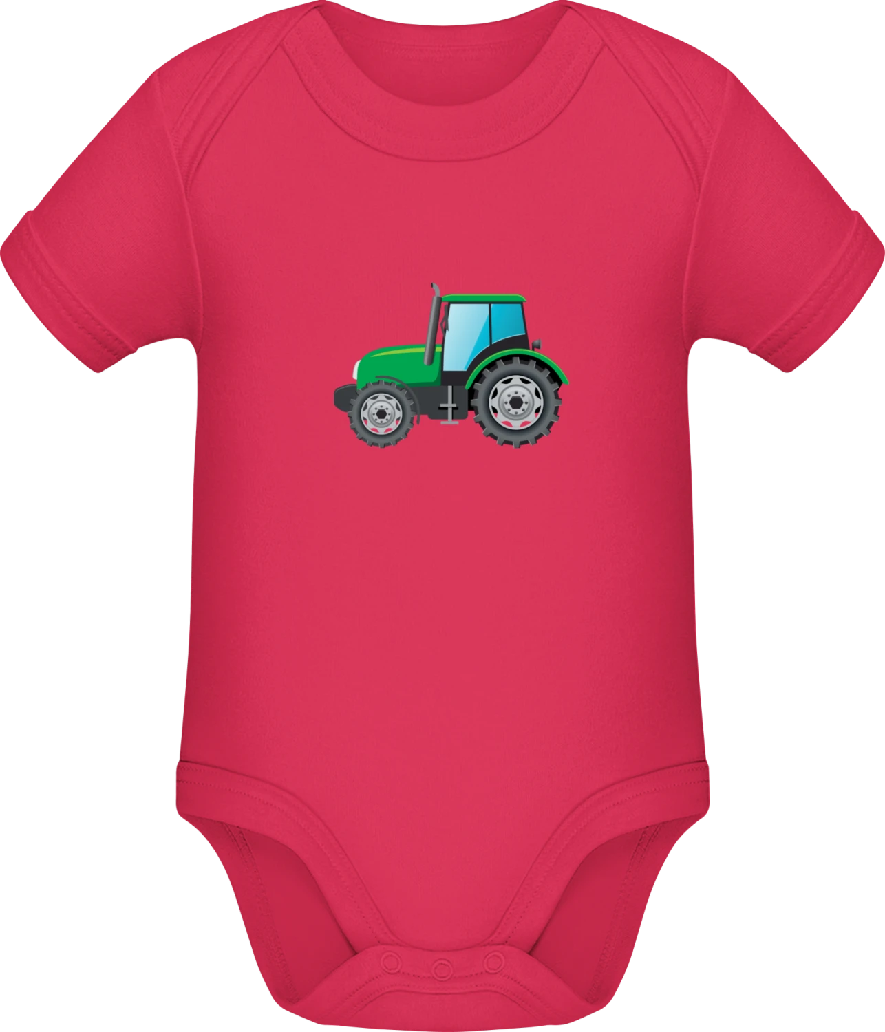 Green Tractor Illu - Sorbet Sonar SSL organic babybodsuit - Front