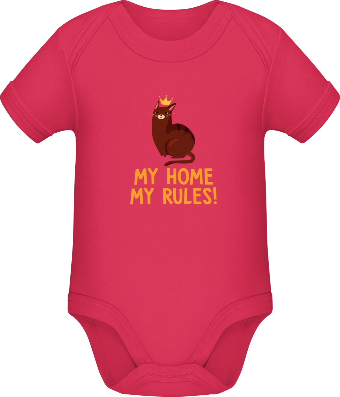 My Home My Rules King Cat - Sorbet Sonar SSL organic babybodsuit - Front