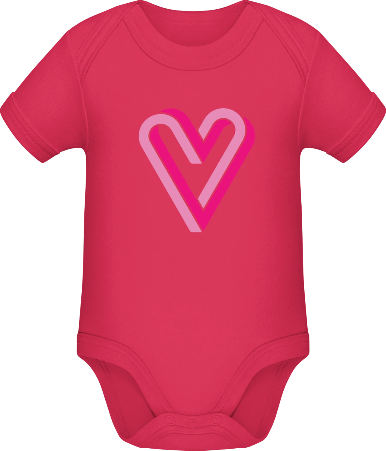 Heart Illusion - Sorbet Sonar SSL organic babybodsuit - Front