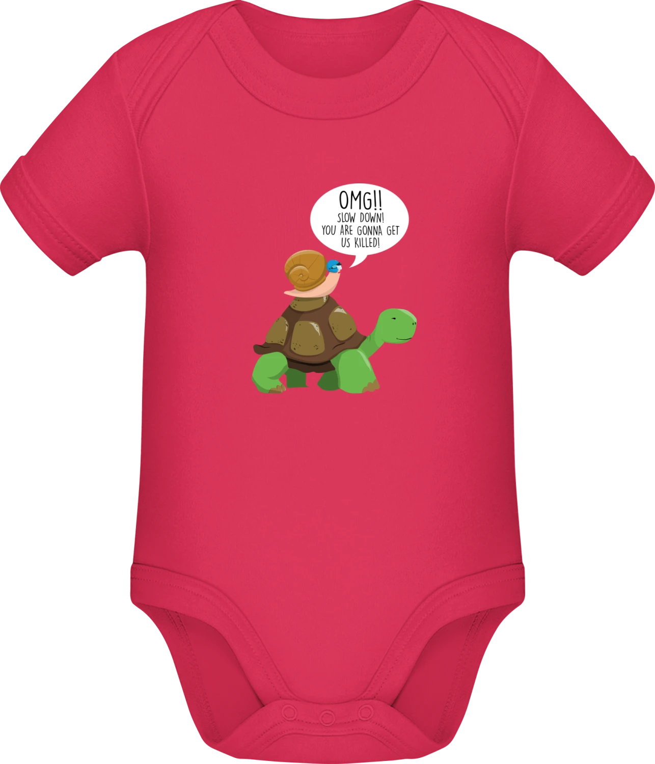 OMG! Slow Down You Are Gonna Get Us Killed! - Sorbet Sonar SSL organic babybodsuit - Front