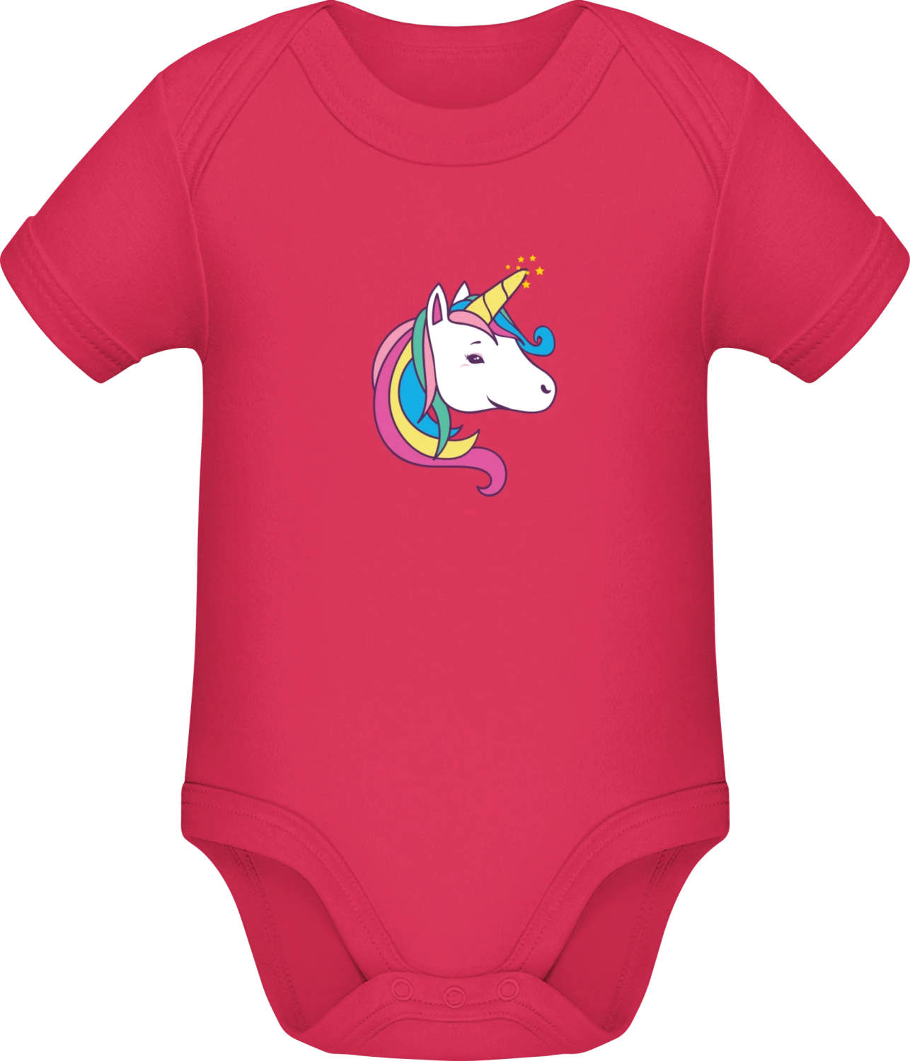 Unicorn Face - Sorbet Sonar SSL organic babybodsuit - Front