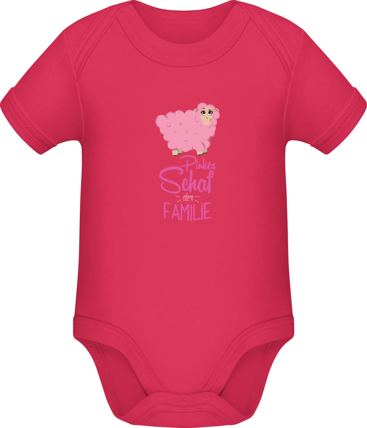 Pinkes Schaf der Familie - Sorbet Sonar SSL organic babybodsuit - Front